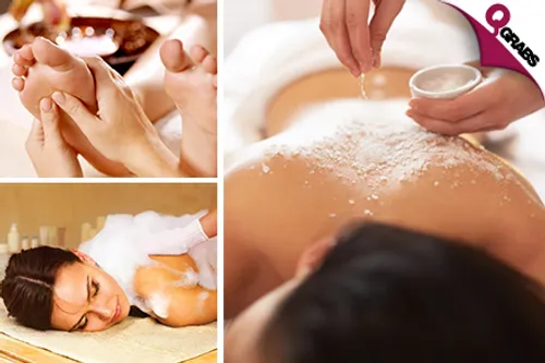 From QR80 Enjoy Your Choice of Body Scrub with Dead Sea Elements OR Cleanse with a Moroccan Bath, Andalusian Bath OR Jasmine Bath! (Up to QR750 Value)